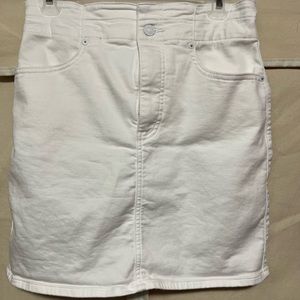 Express white denim paperbag skirt